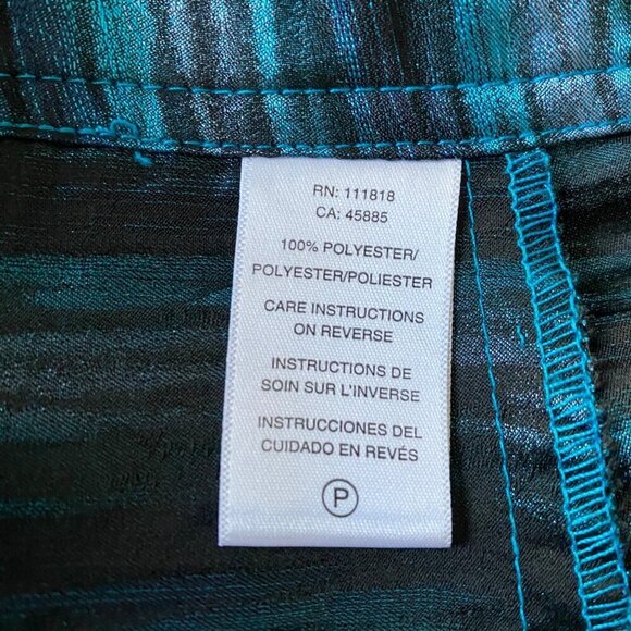 MICHAEL Michael Kors Teal Metallic Pocketed Mini Skirt, Pleated Women's Size 12 - Picture 8 of 10